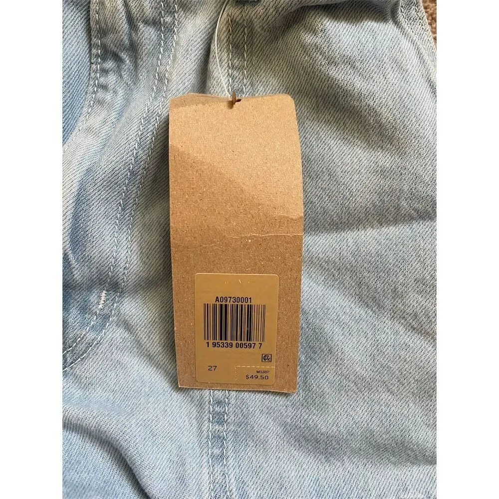 Women's High-Rise Denim Shorts Blue Size 27 Casual Summer 5-Pocket - Picture 7 of 8